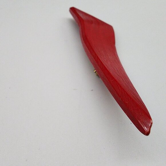 Red Geometric Acrylic Brooch Pin Vintage 80s Style Statement Accessory For Women - Picture 6 of 6